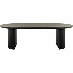 Ovale Eettafel Kingston Eiken 240 x 100 cm - Dark Coffee - Loft24.nl