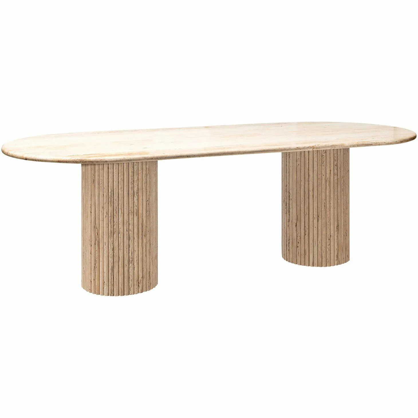 Ovale Eettafel La Cantera 240 x 110 cm - Travertin - Loft24.nl