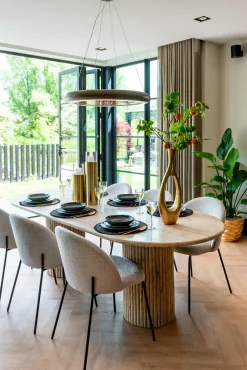 Ovale Eettafel La Cantera 240 x 110 cm - Travertin - Loft24.nl