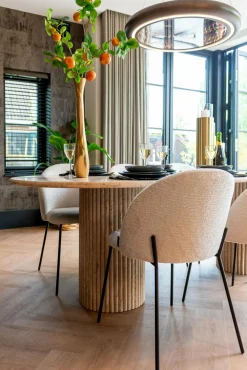 Ovale Eettafel La Cantera 240 x 110 cm - Travertin - Loft24.nl