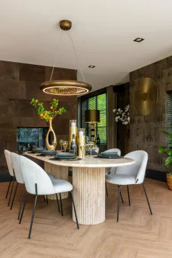 Ovale Eettafel La Cantera 240 x 110 cm - Travertin - Loft24.nl