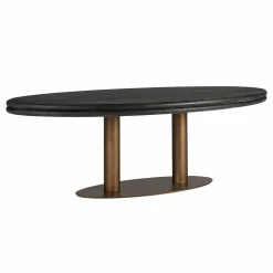 Ovale eettafel Macaron 235 x 110 cm - eikenhout met metalen onderstel - Loft24.nl