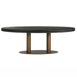 Ovale eettafel Macaron 235 x 110 cm - eikenhout met metalen onderstel - Loft24.nl
