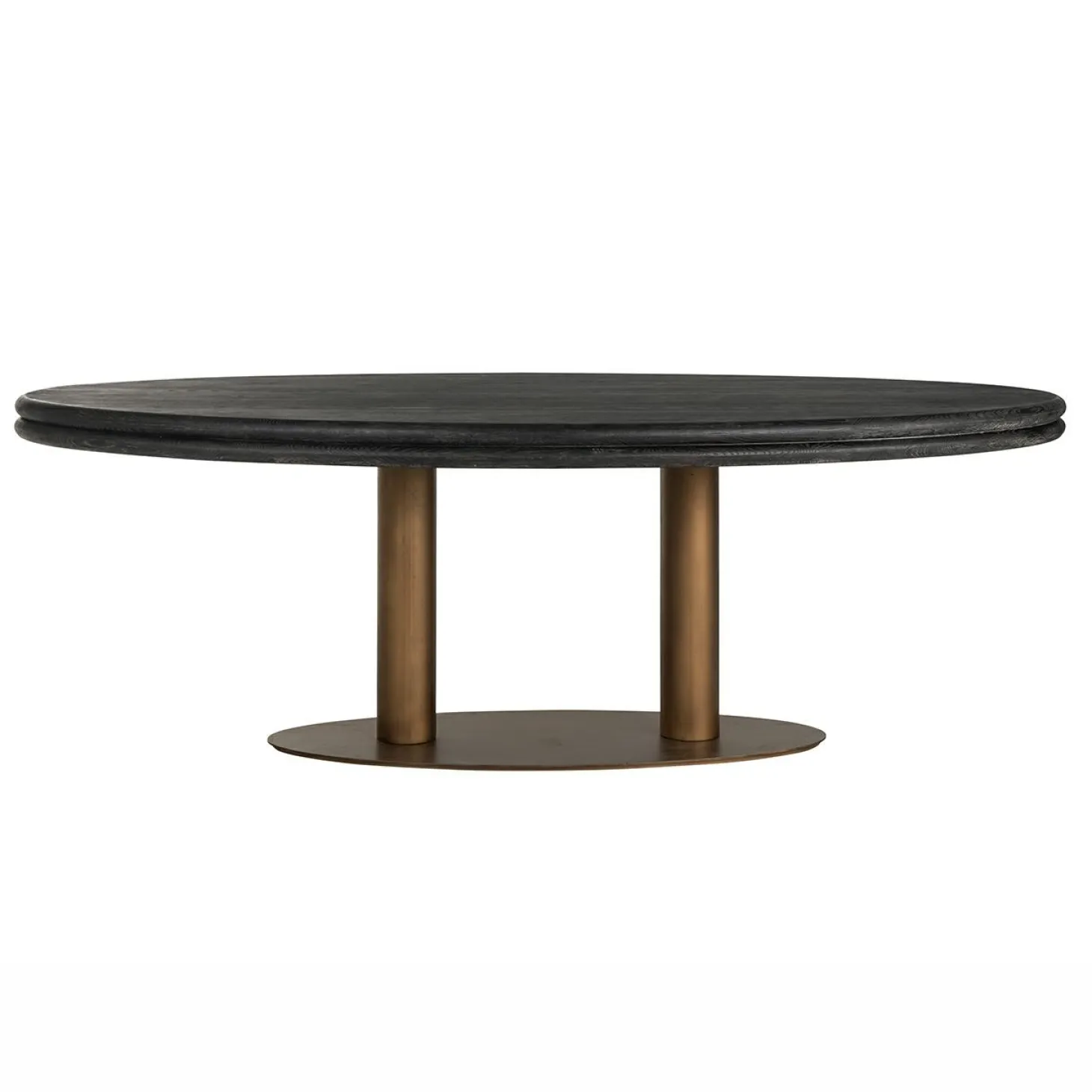 Ovale eettafel Macaron 235 x 110 cm - eikenhout met metalen onderstel - Loft24.nl