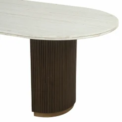 Ovale Eettafel Mayfield Marmer 210 x 100 cm - Bruin - Loft24.nl