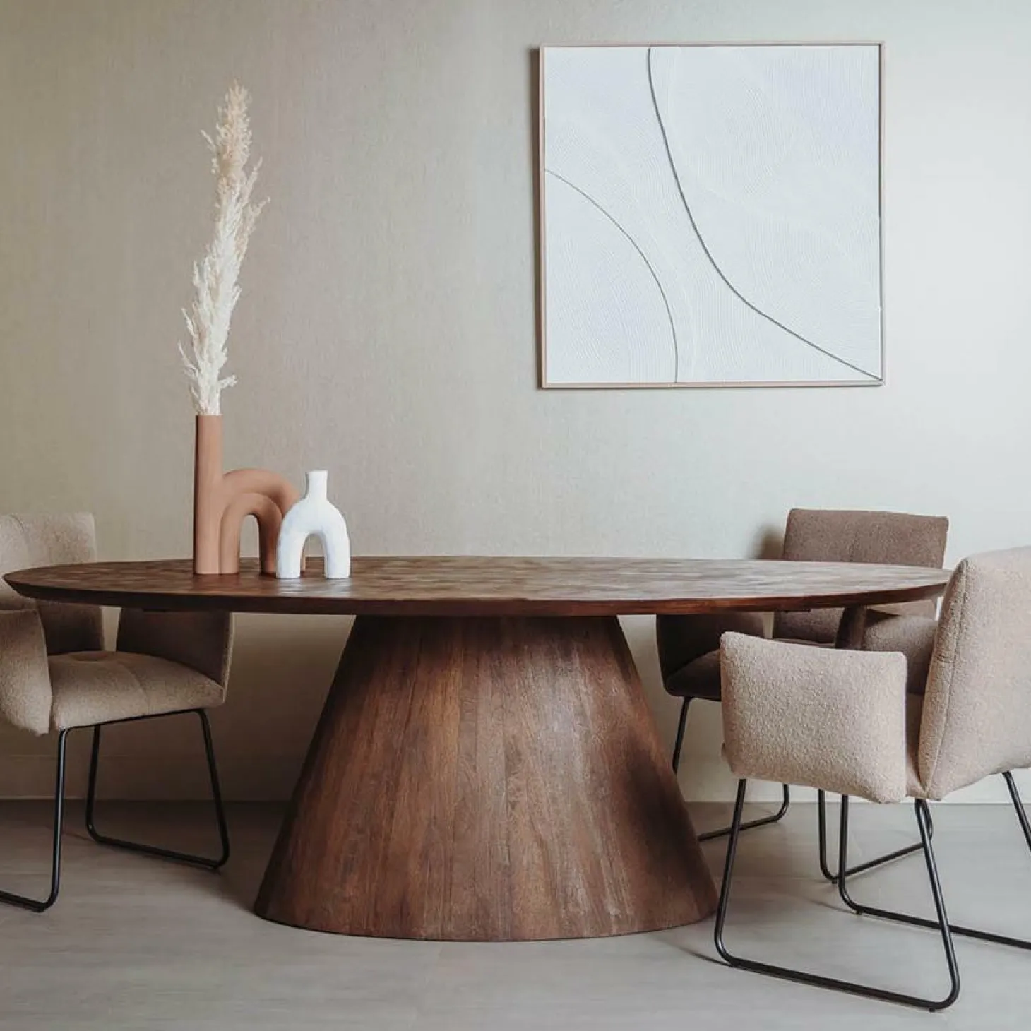 Ovale Eettafel Premana Mangohout Bruin - 240cm - Loft24.nl