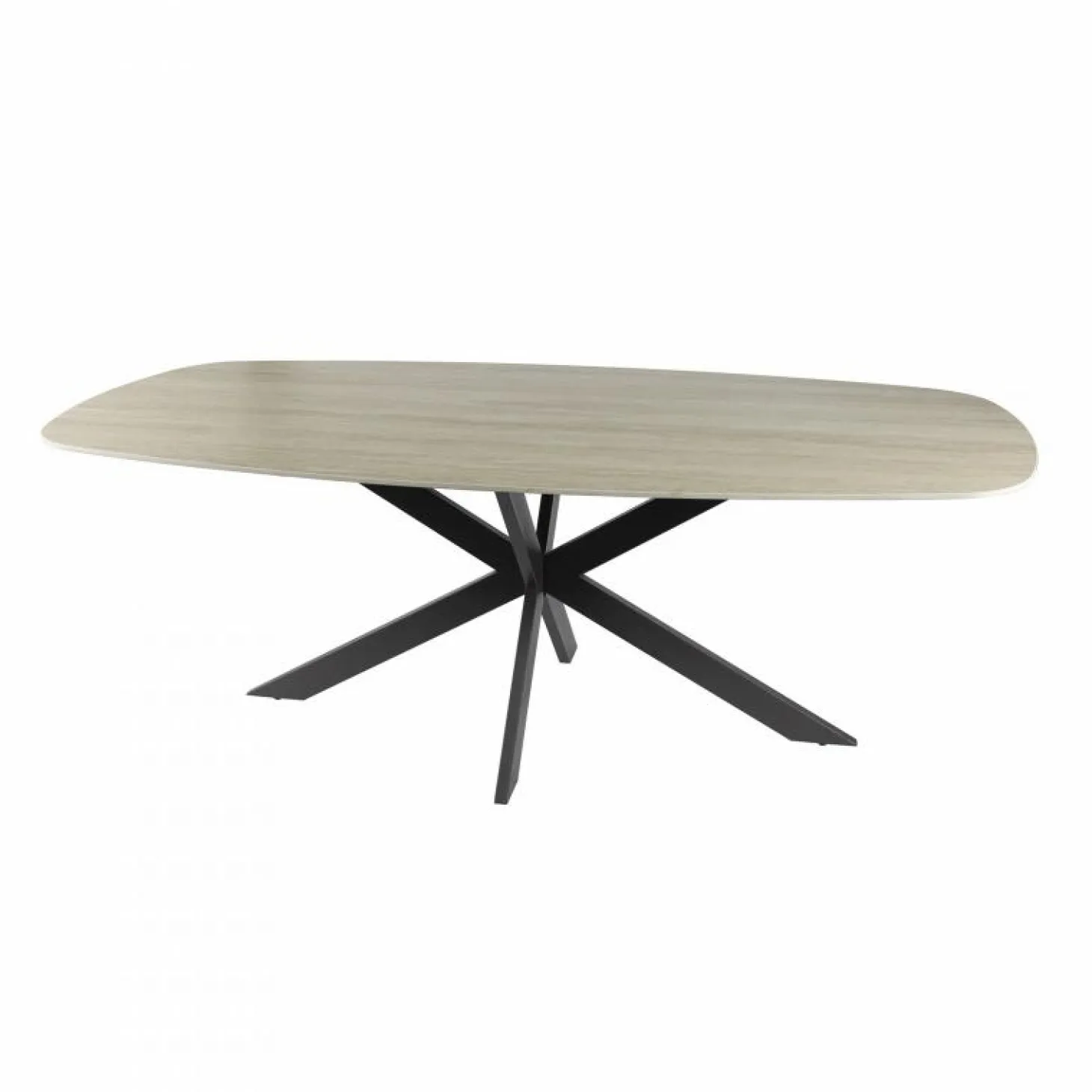 Ovale Eettafel Romano Keramiek in Travertin-look 215 x 105cm - Loft24.nl