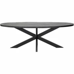 Ovale Eettafel Scotch 230 x 100 cm steenfineer - Zwart - Loft24.nl