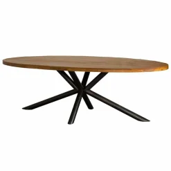 Ovale Eettafel Selva Mangohout 220cm Naturel - Loft24.nl