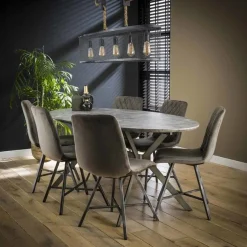 Ovale Eettafel Tata 3D Betonlook - 200 cm - Loft24.nl