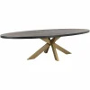 Ovale Eettafel Watson 235 x 110 cm met gouden spinpoot - Loft24.nl