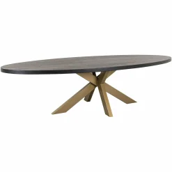 Ovale Eettafel Watson 235 x 110 cm met gouden spinpoot - Loft24.nl