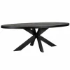 Ovale Eettafel Watson 235 x 110 cm met spinpoot - Zwart - Loft24.nl