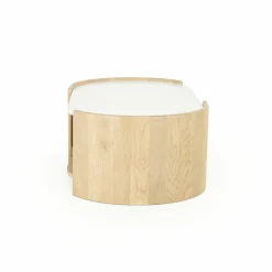 Ovale Salontafel Don Marmer en eikenhout 110 x 60cm - Loft24.nl