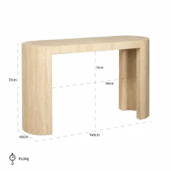 Ovale Sidetable Biltmore Travertin - 140 cm - Loft24.nl