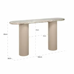 Ovale Sidetable Coronel Marmer - 120 cm - Loft24.nl