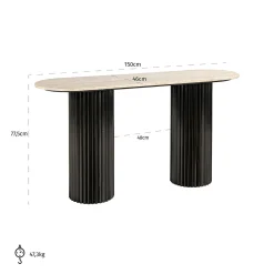 Ovale Sidetable Hampton 150 cm - Bruin - Loft24.nl