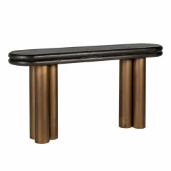 Ovale Sidetable Macaron 160 cm - Zwart rustiek - Loft24.nl