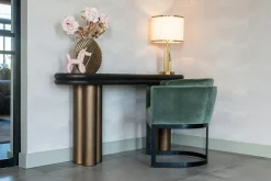 Ovale Sidetable Macaron 160 cm - Zwart rustiek - Loft24.nl