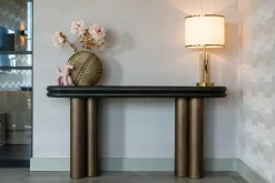 Ovale Sidetable Macaron 160 cm - Zwart rustiek - Loft24.nl