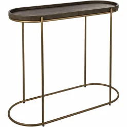 Ovale Sidetable Zillon Leder - 97 cm - Loft24.nl
