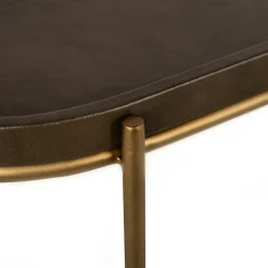 Ovale Sidetable Zillon Leder - 97 cm - Loft24.nl