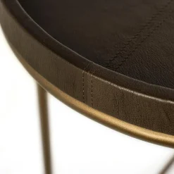 Ovale Sidetable Zillon Leder - 97 cm - Loft24.nl