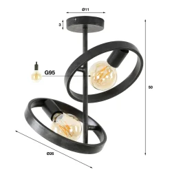 Plafondlamp Hover - 2 lampen - Loft24.nl