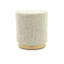 Poef Avah Bouclé 41cm - Taupe - Loft24.nl