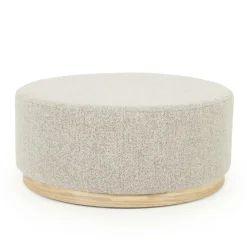 Poef Avah Bouclé 80cm - Taupe - Loft24.nl