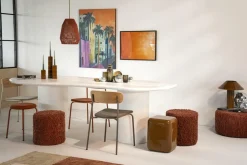 Poef/ Bijzettafel Dixon 34 x 34 cm - Mosterd - Loft24.nl