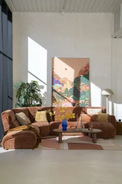 Poef/ Bijzettafel Dixon 34 x 34 cm - Mosterd - Loft24.nl