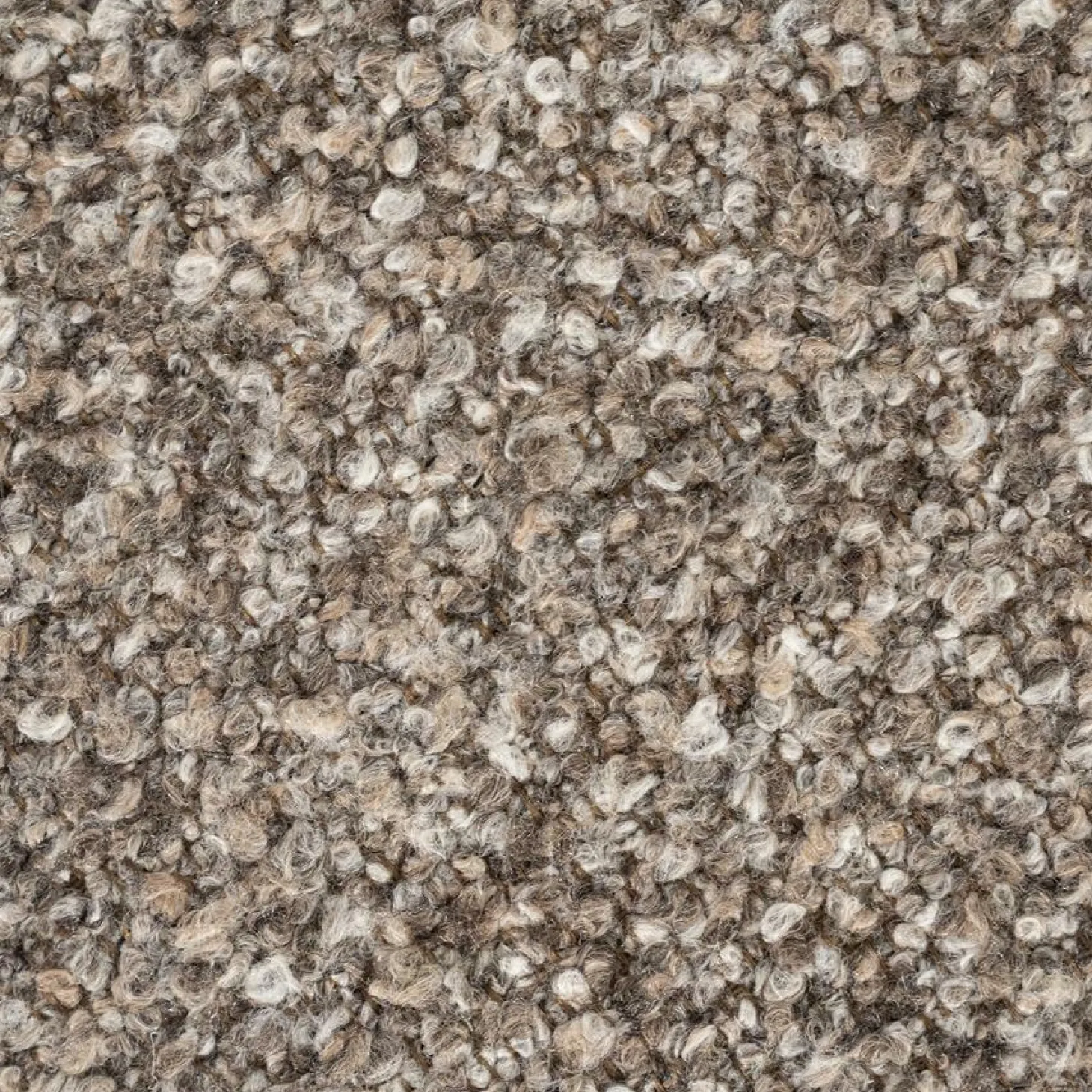 Poef George Bouclé en essenhout - Taupe - Loft24.nl