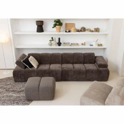 Poef Mojo 45x84x64cm Bouclé Bruin - Loft24.nl