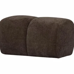 Poef Mojo 45x84x64cm Geweven Ribstof Bruin - Loft24.nl