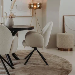 Poef Ossana Beige Goud - 45 cm - Loft24.nl