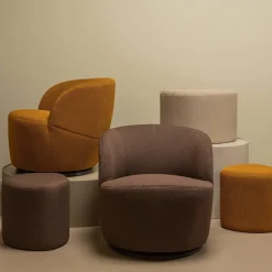 Poef Puuk Mesh Espresso 38x40x40cm - Loft24.nl