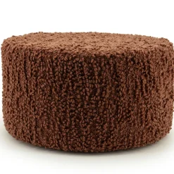 Poef Vista Grof Bouclé 60 x 60 cm - Terracotta - Loft24.nl