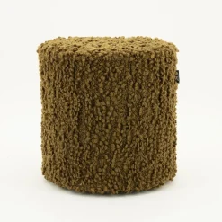 Poef Vista Grof Bouclé 40 x 40 cm - Mosterdgeel - Loft24.nl