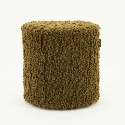 Poef Vista Grof Bouclé 40 x 40 cm - Mosterdgeel - Loft24.nl