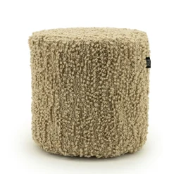 Poef Vista Grof Bouclé 40 x 40 cm - Beige - Loft24.nl