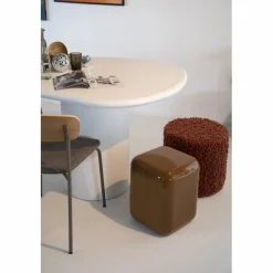 Poef Vista Grof Bouclé 40 x 40 cm - Terracotta - Loft24.nl