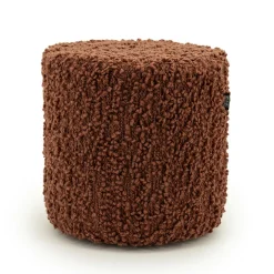 Poef Vista Grof Bouclé 40 x 40 cm - Terracotta - Loft24.nl