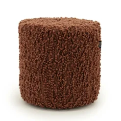 Poef Vista Grof Bouclé 40 x 40 cm - Terracotta - Loft24.nl