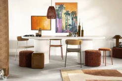 Poef Vista Grof Bouclé 40 x 40 cm - Terracotta - Loft24.nl