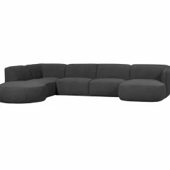 Polly bank u-vorm links grijs - Loft24.nl