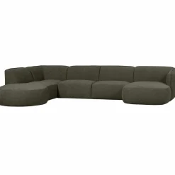 Polly bank u-vorm links warm groen - Loft24.nl