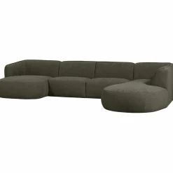 Polly bank u-vorm rechts warm groen - Loft24.nl