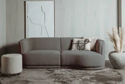 Rechte bank Leicester Bouclé - Taupe (Rechts) - Loft24.nl