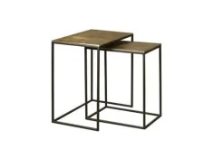 Rechthoekige Bijzettafel Renew Iron set van 2 stuks - Antique Brass - Loft24.nl